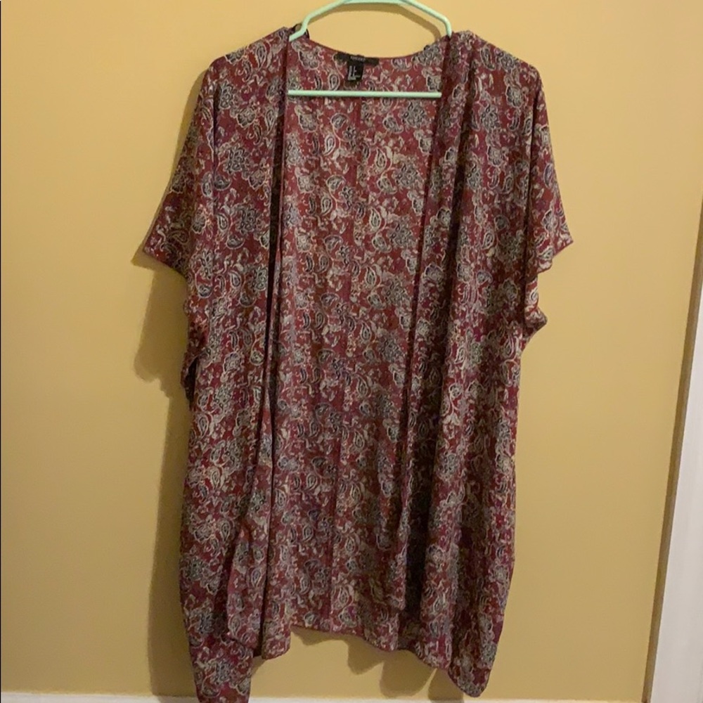 Small Red Cardigan with Paisley Design